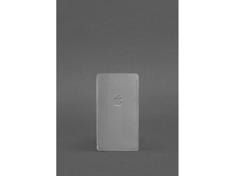 Кожаный чехол для iPhone 12 Серый, фото 1