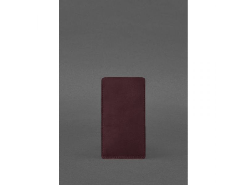 Кожаный чехол для iPhone 12 Бордовый Crazy Horse, фото 2