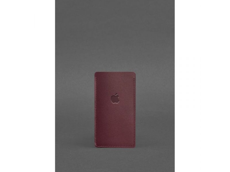 Кожаный чехол для iPhone 12 Бордовый, фото 1