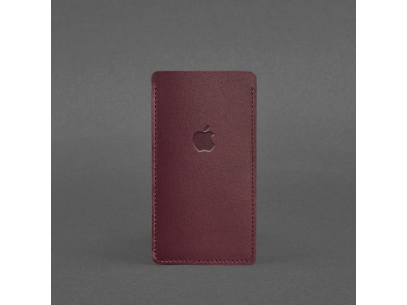 Кожаный чехол для iPhone 12 Бордовый, фото 3