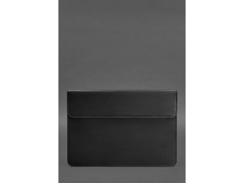 Кожаный чехол-конверт на магнитах для MacBook 14 Черный Crazy Horse, фото 1