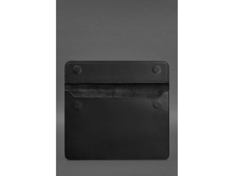 Кожаный чехол-конверт на магнитах для MacBook 14 Черный Crazy Horse, фото 3