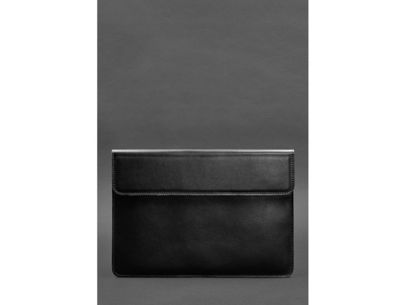 Кожаный чехол-конверт на магнитах для MacBook 13 Черный, фото 1