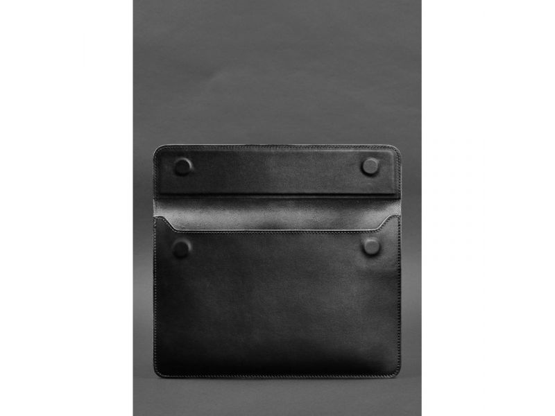 Кожаный чехол-конверт на магнитах для MacBook 13 Черный, фото 3