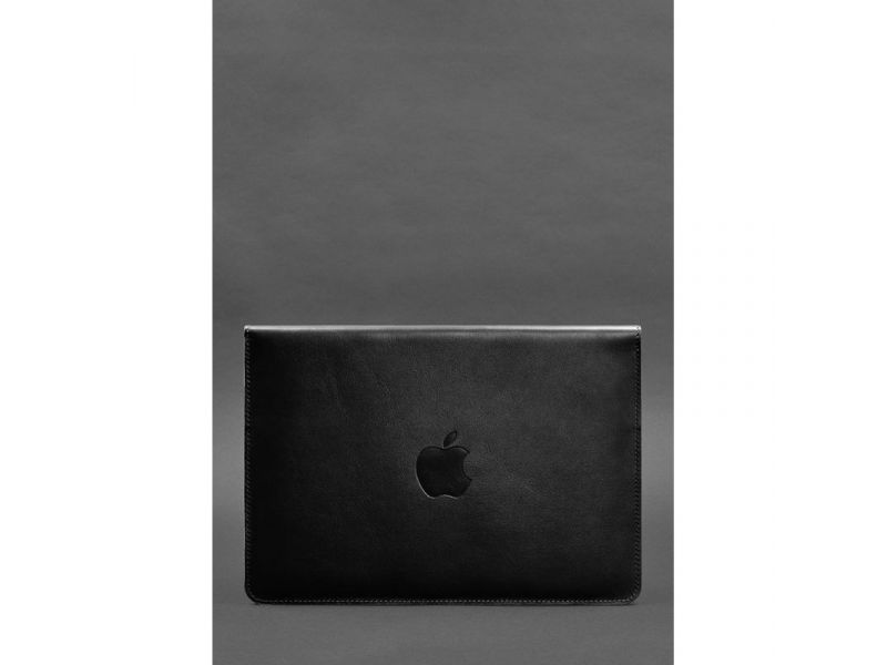 Кожаный чехол-конверт на магнитах для MacBook 13 Черный, фото 2