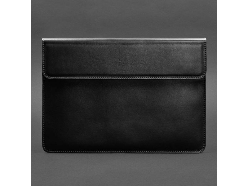 Кожаный чехол-конверт на магнитах для MacBook 14 Черный, фото 4