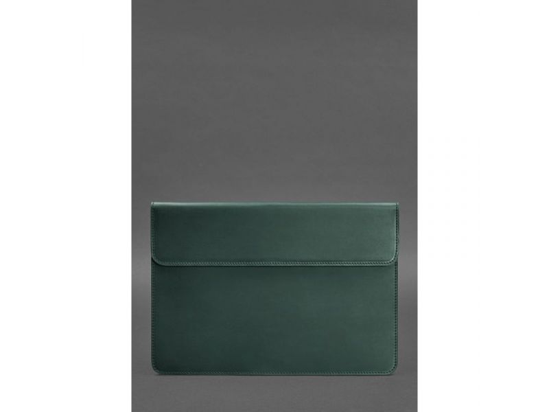 Кожаный чехол-конверт на магнитах для MacBook 14 Зеленый Crazy Horse, фото 1