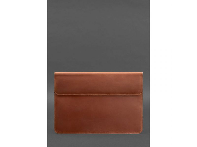 Кожаный чехол-конверт на магнитах для MacBook 14 Светло-коричневый Crazy Horse, фото 1