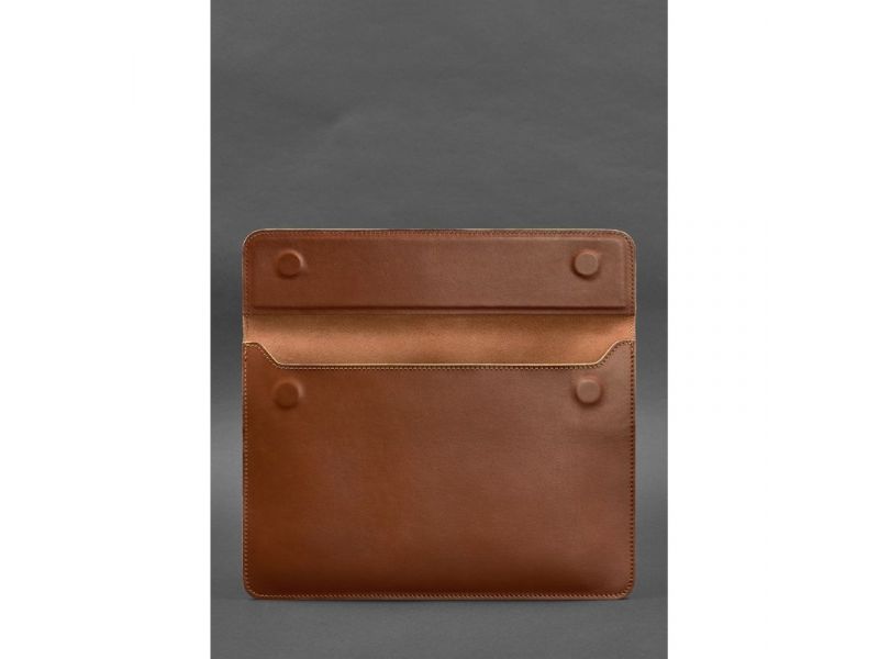 Кожаный чехол-конверт на магнитах для MacBook 13 Светло-коричневый, фото 3