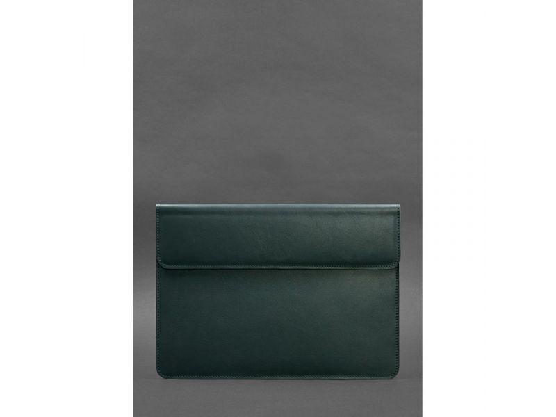 Кожаный чехол-конверт на магнитах для MacBook 14 Зеленый, фото 1