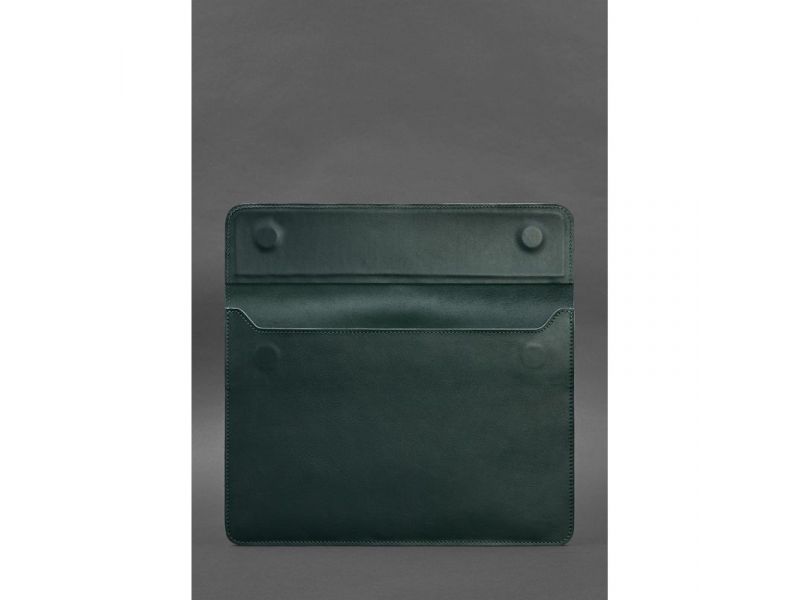 Кожаный чехол-конверт на магнитах для MacBook 14 Зеленый, фото 3