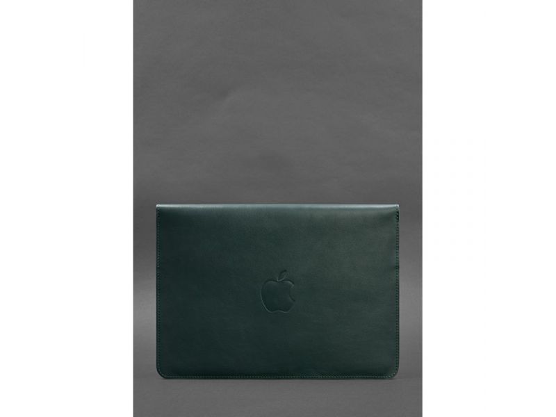 Кожаный чехол-конверт на магнитах для MacBook 14 Зеленый, фото 2