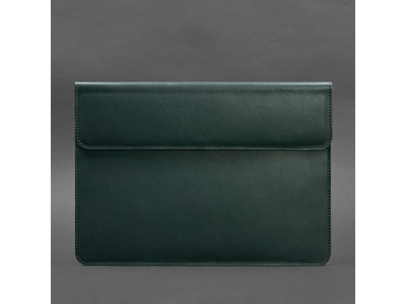 Кожаный чехол-конверт на магнитах для MacBook 14 Зеленый, фото 4