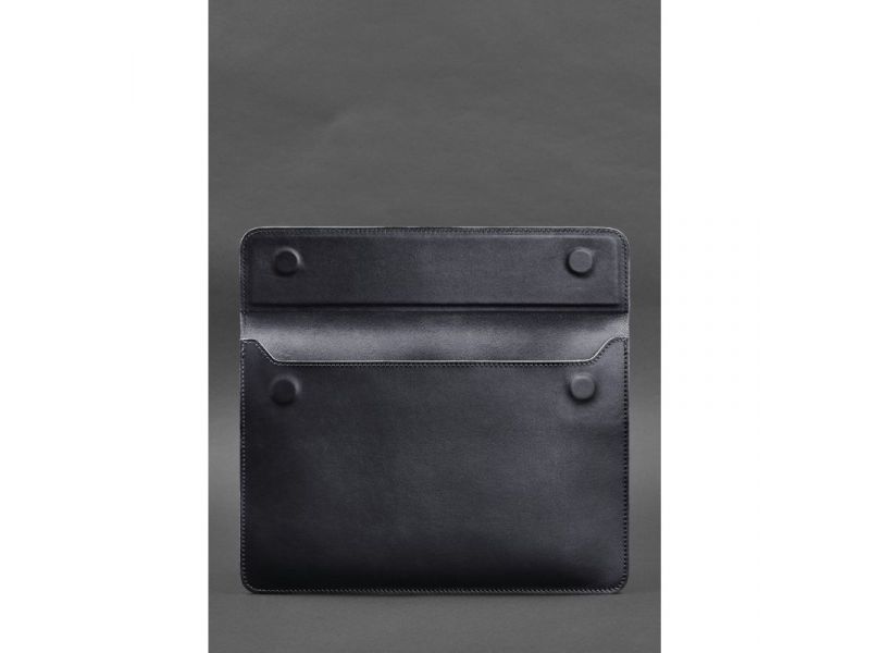 Кожаный чехол-конверт на магнитах для MacBook 14 Темно-синий, фото 3