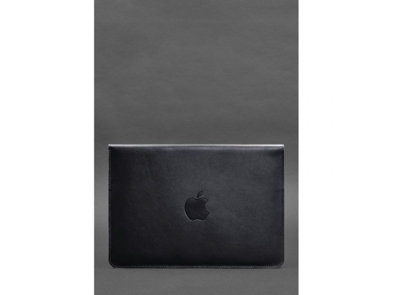 Кожаный чехол-конверт на магнитах для MacBook 14 Темно-синий, фото 2
