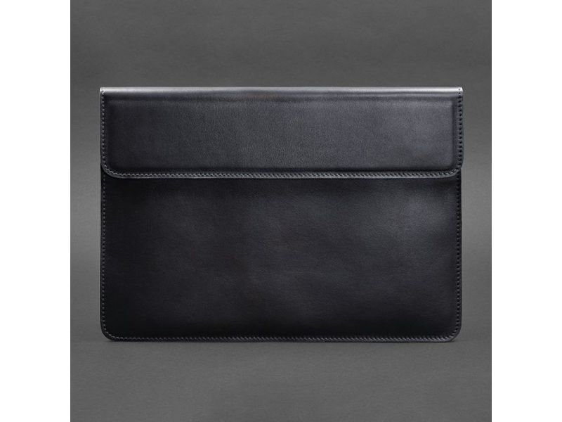 Кожаный чехол-конверт на магнитах для MacBook 13 Темно-синий, фото 4