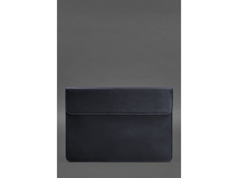 Кожаный чехол-конверт на магнитах для MacBook 14 Синий Crazy Horse, фото 1