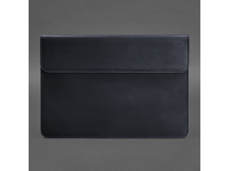 Кожаный чехол-конверт на магнитах для MacBook 13 Синий Crazy Horse, фото 3