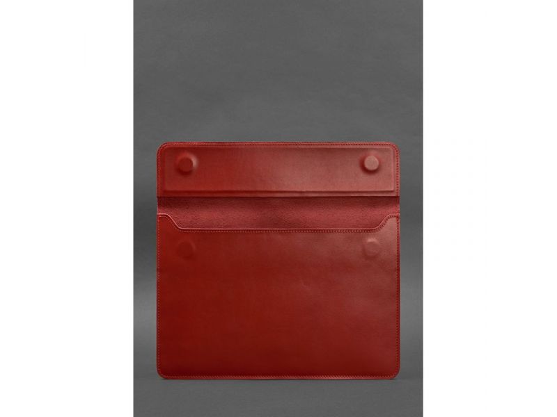 Кожаный чехол-конверт на магнитах для MacBook 13 Красный, фото 3