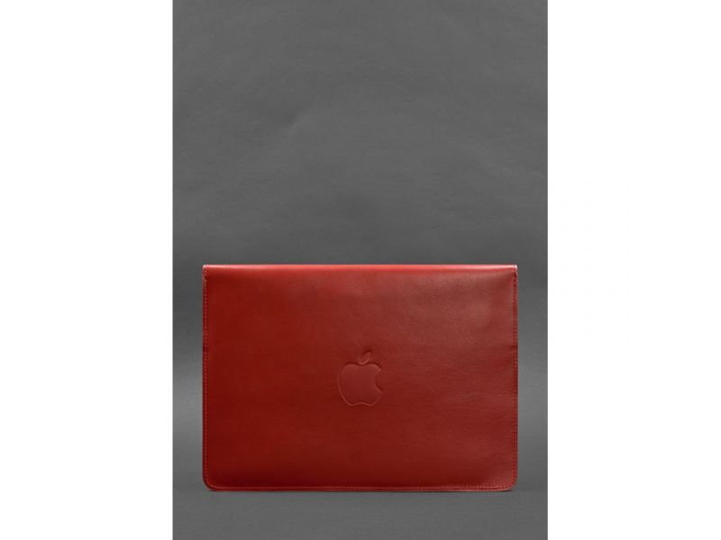 Кожаный чехол-конверт на магнитах для MacBook 14 Красный, фото 2