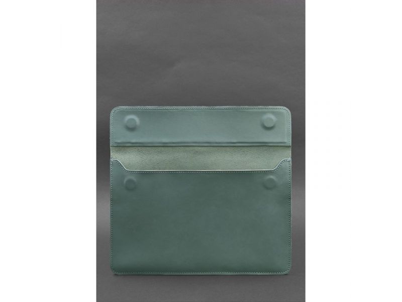 Кожаный чехол-конверт на магнитах для MacBook 13 Бирюзовый, фото 3