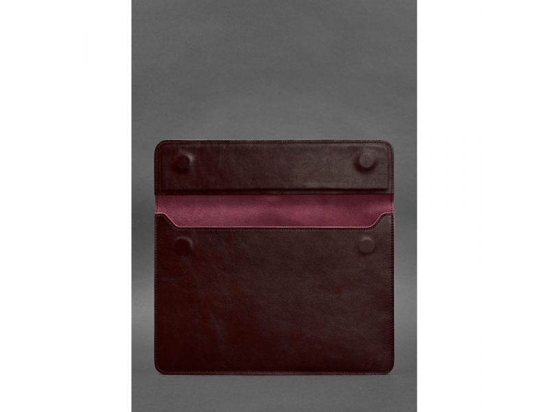 Кожаный чехол-конверт на магнитах для MacBook 13 Бордовый, фото 3