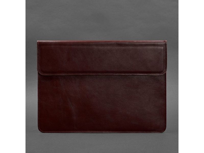 Кожаный чехол-конверт на магнитах для MacBook 13 Бордовый, фото 4