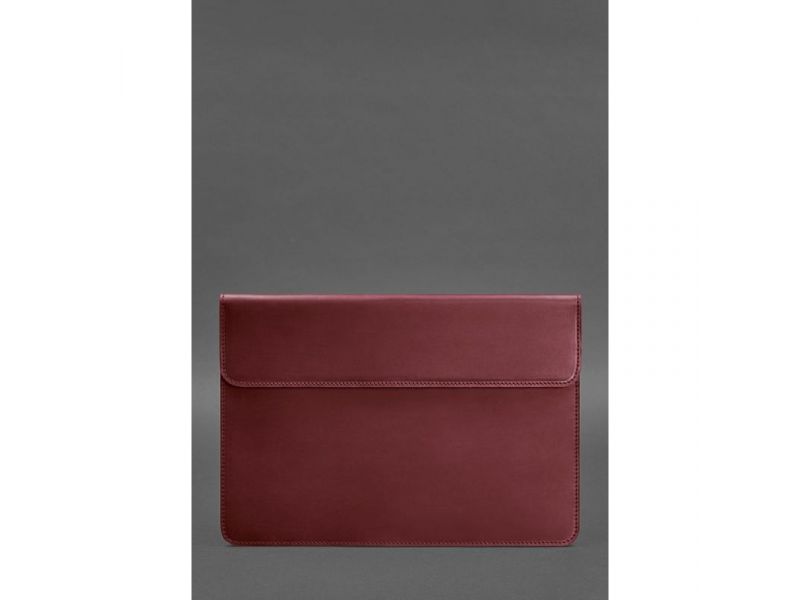 Кожаный чехол-конверт на магнитах для MacBook 14 Бордовый Crazy Horse, фото 1