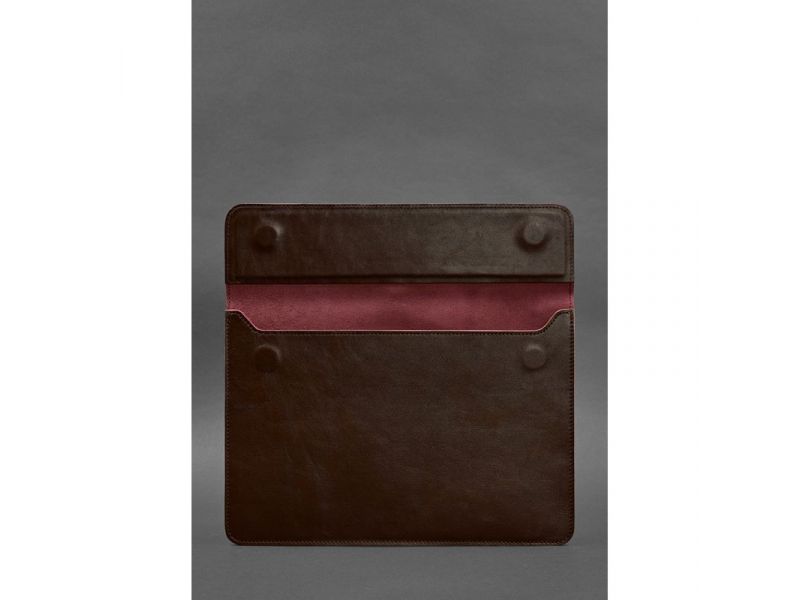 Кожаный чехол-конверт на магнитах для MacBook 14 Бордовый, фото 3