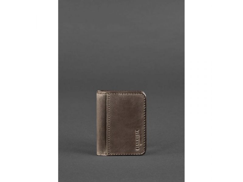 Кожаная обложка для ID-паспорта и водительских прав 4.1 темно-коричневый Crazy Horse с гербом, фото 1