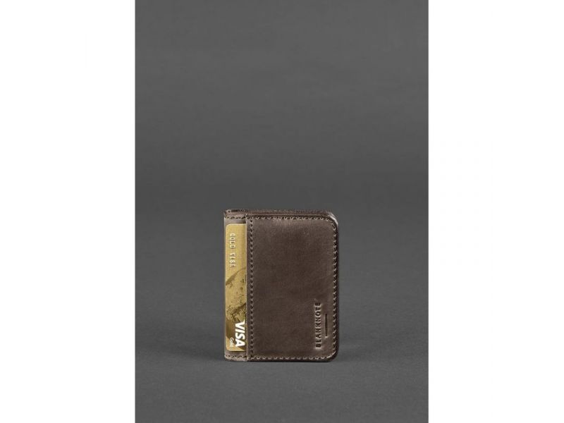 Кожаная обложка для ID-паспорта и водительских прав 4.1 темно-коричневый Crazy Horse с гербом, фото 4