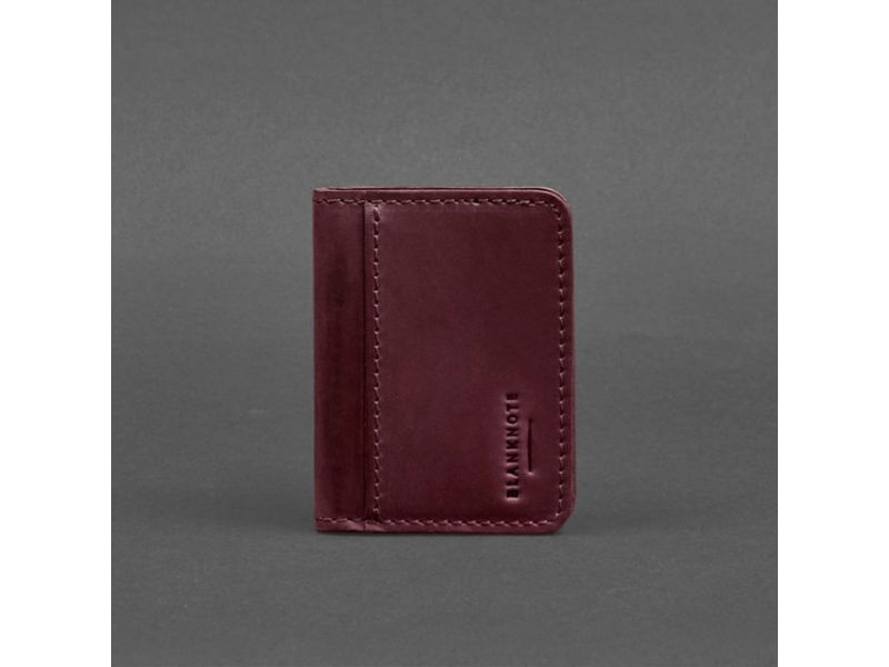 Кожаная обложка для ID-паспорта и водительских прав 4.1 бордовая Crazy Horse с гербом, фото 4