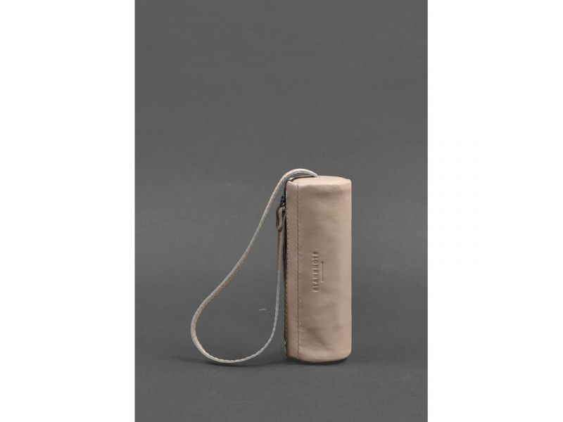 Женская кожаная женская ключница 3.0 Тубус светло-бежевая краст, фото 3