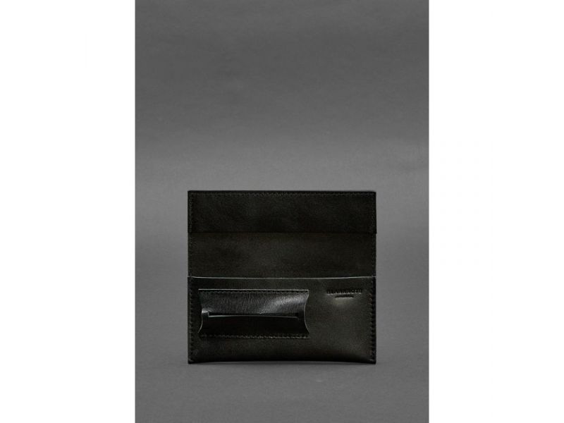 Кожаный кисет для табака 1.0 черный Краст, фото 3