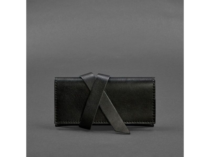 Кожаный кисет для табака 1.0 черный Краст, фото 5