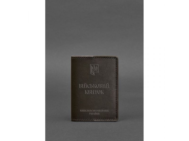 Кожаная обложка для военного билета 7.0 темно-коричневая, фото 1