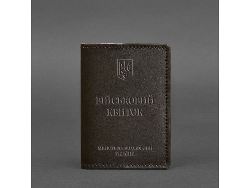Кожаная обложка для военного билета 7.0 темно-коричневая, фото 5