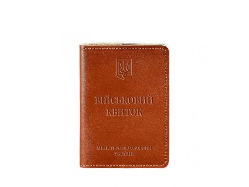 Кожаная обложка для военного билета 7.0 светло-коричневая, фото 7