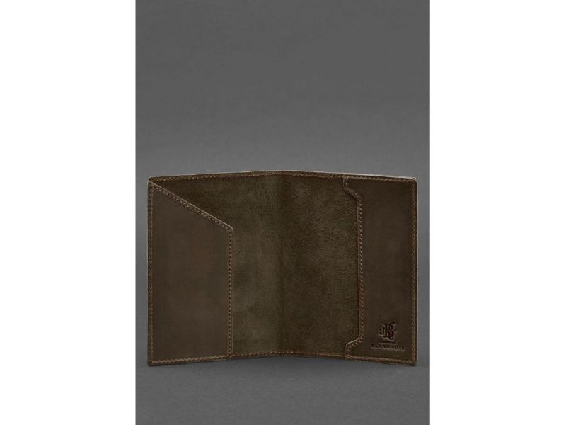 Кожаная обложка для военного билета 7.0 темно-коричневая Crazy Horse, фото 2