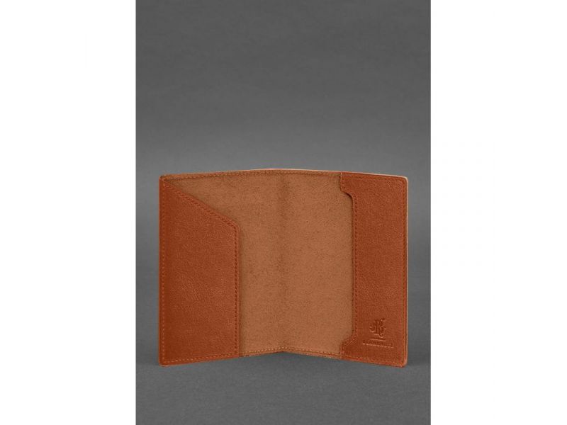 Кожаная обложка для военного билета 7.0 светло-коричневая, фото 4