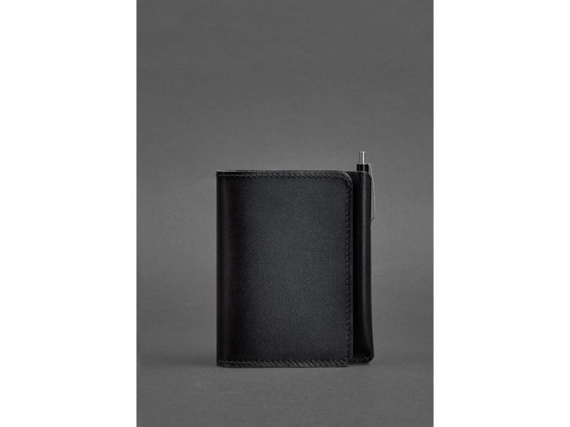 Кожаное портмоне 2.0 черное краст, фото 1