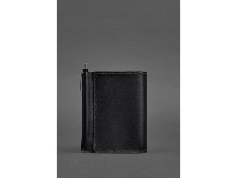 Кожаное портмоне 2.0 черное краст, фото 4