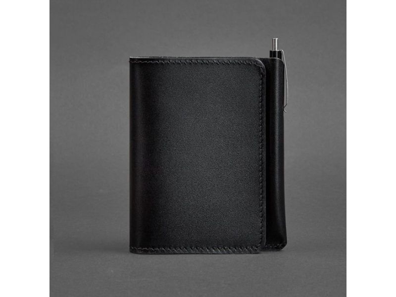 Кожаное портмоне 2.0 черное краст, фото 5