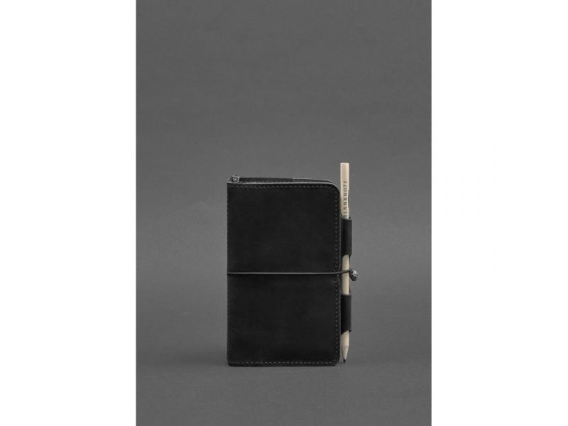 Кожаный блокнот (Софт-бук) 3.0 черный Crazy Horse, фото 1