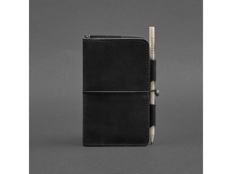 Кожаный блокнот (Софт-бук) 3.0 черный Crazy Horse, фото 5