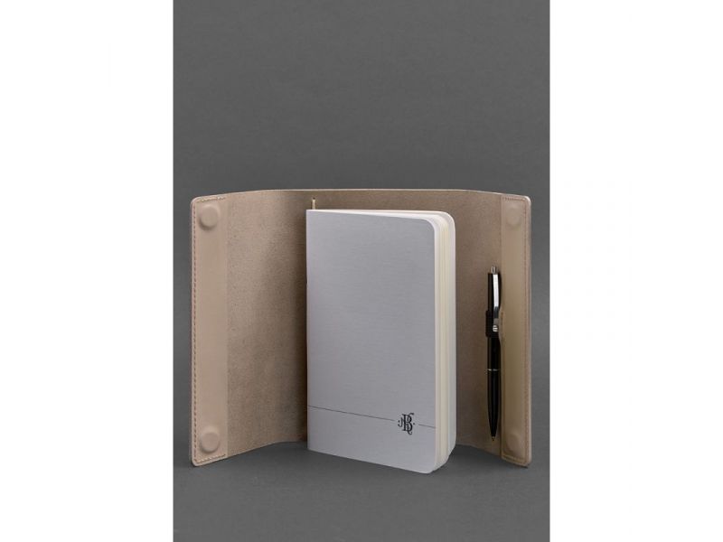 Кожаный блокнот софт-бук 7.0 светло-бежевый Краст, фото 2