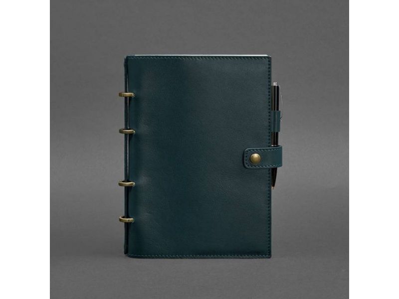 Кожаный блокнот с датированным блоком (Софт-бук) 9.1 зеленый, фото 4