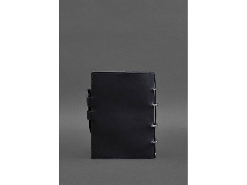 Кожаный блокнот с датированным блоком (Софт-бук) 9.1 темно-синий, фото 3