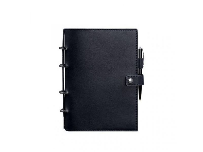 Кожаный блокнот с датированным блоком (Софт-бук) 9.1 темно-синий, фото 5