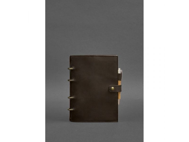 Кожаный блокнот с датированным блоком (Софт-бук) 9.1 темно-коричневый Crazy Horse, фото 1